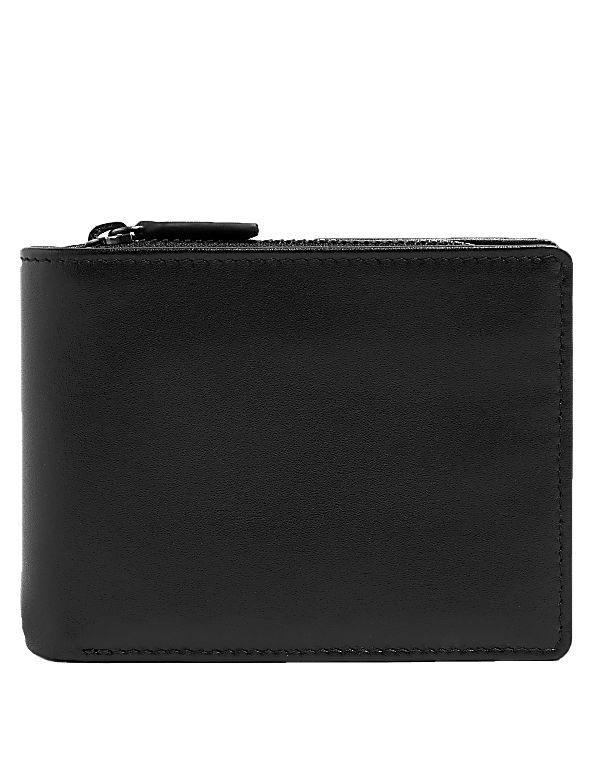 Leather Zip Bi-Fold Cardsafe™ Wallet