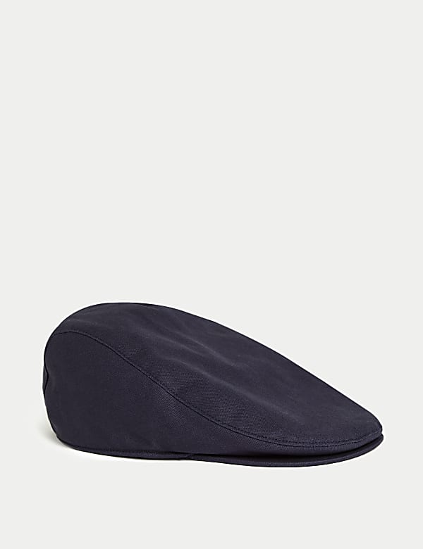 Pure Cotton Textured Flat Cap NAVY Gloves M S US