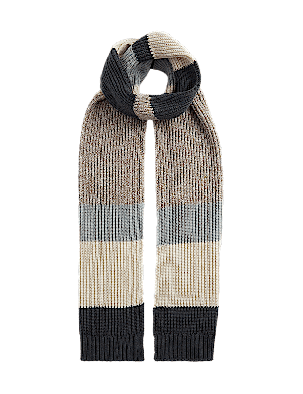 Striped Knitted Scarf