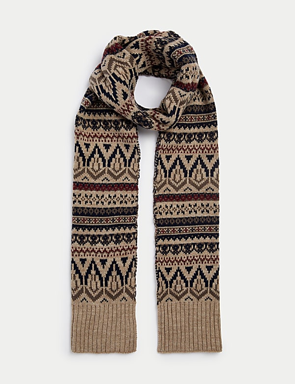 Fair Isle Knitted Scarf