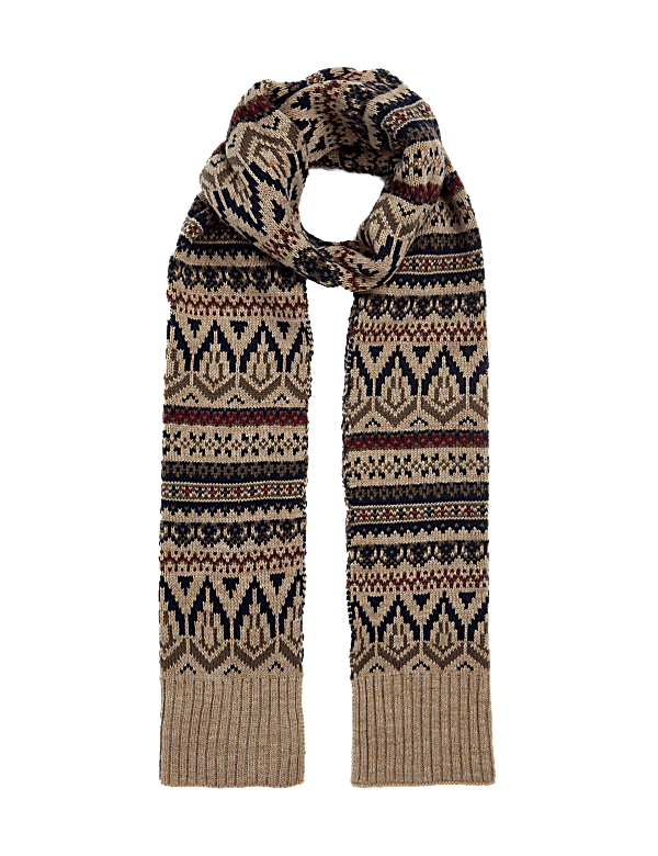 Fair Isle Knitted Scarf