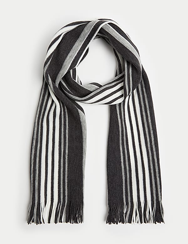 Striped Knitted Scarf - PL