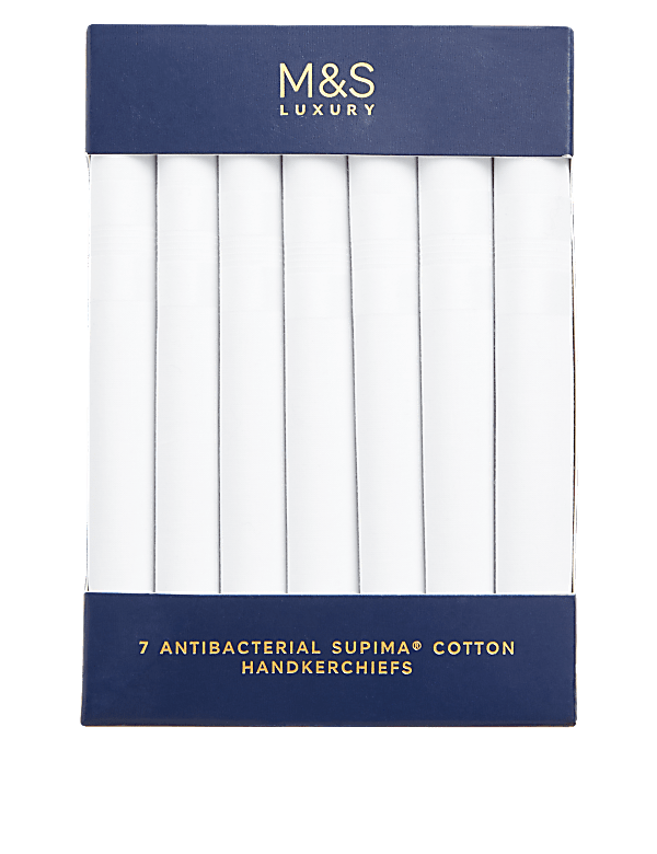 7pk Antibacterial Pure Cotton Handkerchiefs with Sanitized Finish®