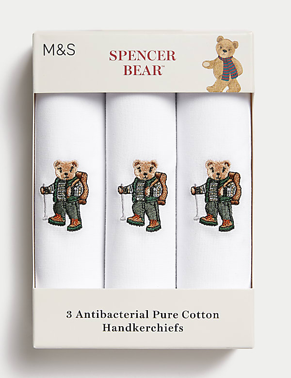 3pk Antibacterial Pure Cotton Handkerchiefs - MV