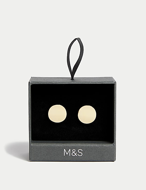 Gold Plated Circle Cufflinks - RS
