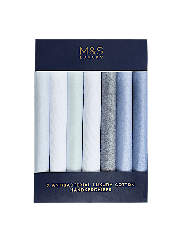 7pk Antibacterial Pure Cotton Handkerchiefs