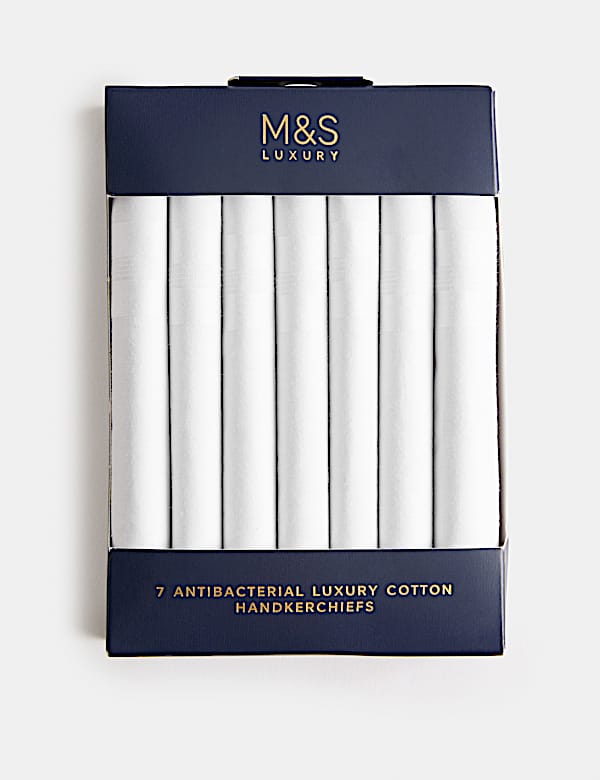 7pk Antibacterial Pure Cotton Handkerchiefs - CN