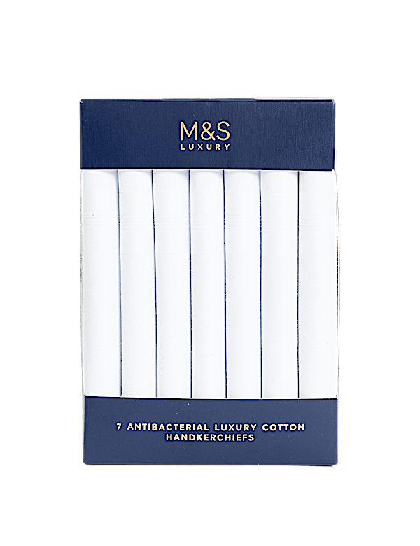 7pk Antibacterial Pure Cotton Handkerchiefs
