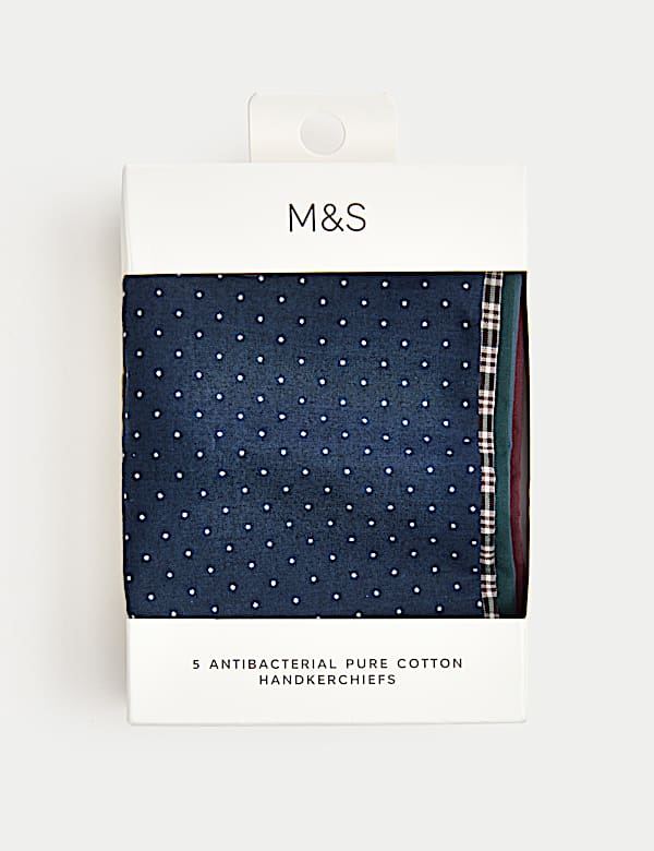 5pk Pure Cotton Woodland Handkerchiefs - JP