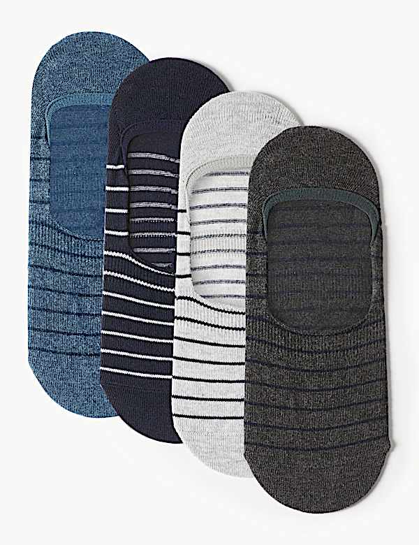 4 Pack Cool & Fresh&trade; Striped Shoe Liners