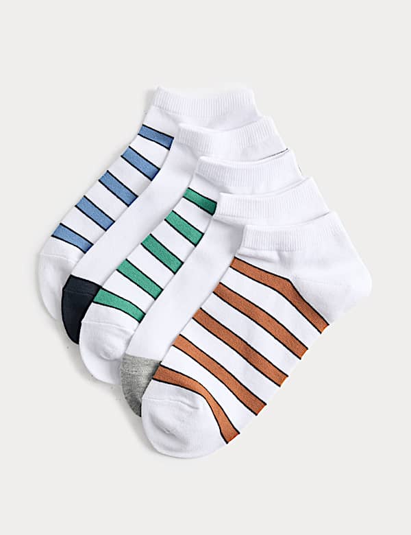 5 Pack Striped Cool & Fresh&trade;Cotton Rich Trainer Liners