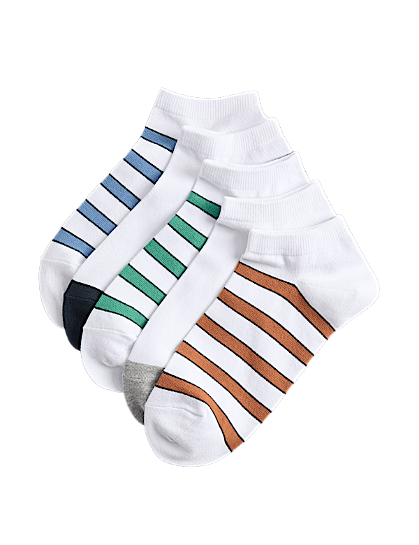 5 Pack Striped Cool & Fresh&trade;Cotton Rich Trainer Liners