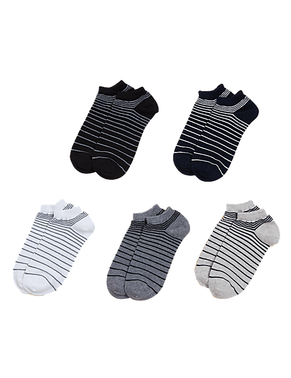 Pack of 5 Pair Cotton Mix Striped Socks