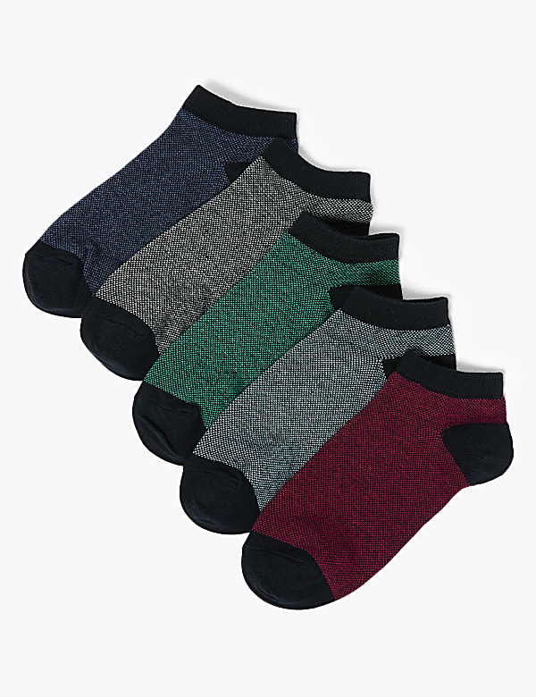 5pk Cool Fresh Trainer Socks MULTI M S SE