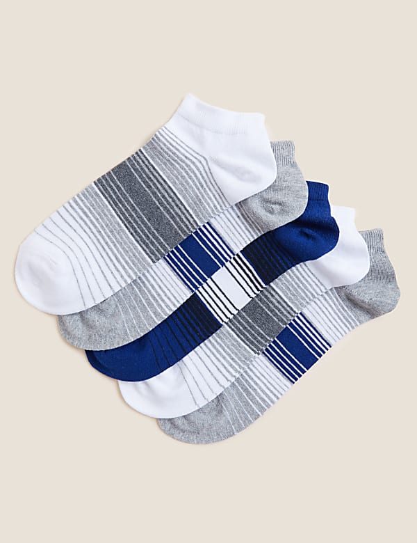 5pk Cool & Fresh™ Striped Trainer Socks