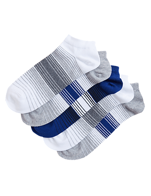5pk Cool & Fresh™ Striped Trainer Socks