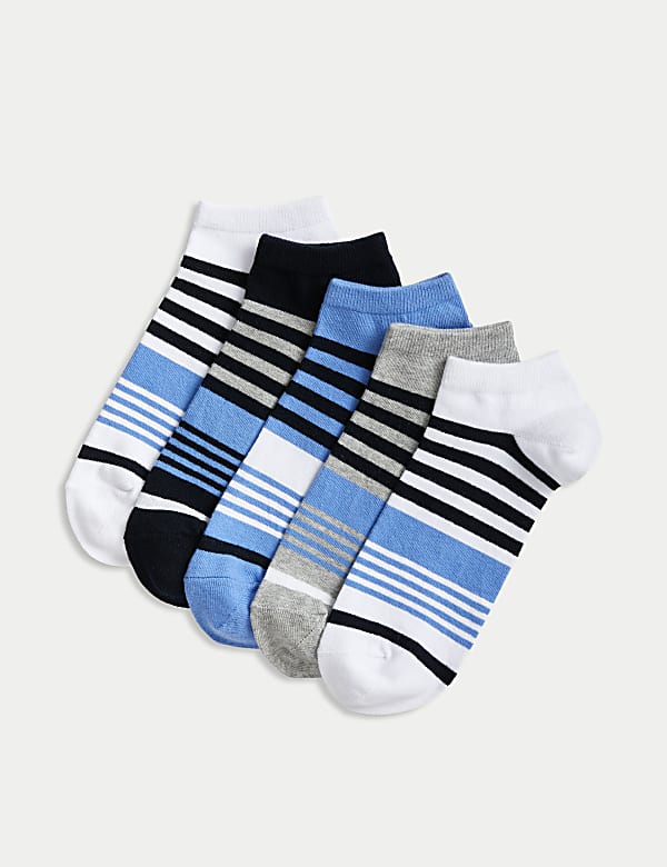 5pk Cool & Fresh&trade; Striped Trainer Socks