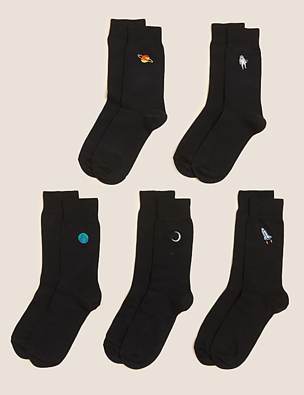 5pk Cool & Fresh™ Embroidered Socks