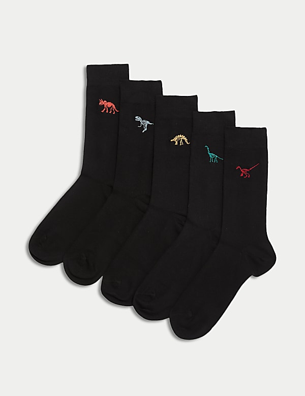 5pk Cool & Fresh™ Dinosaur Cotton Rich Socks - CH