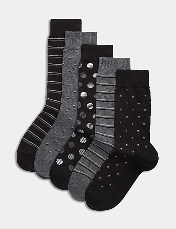 5pk Cool & Fresh™ Patterned Cotton Rich Socks - MV