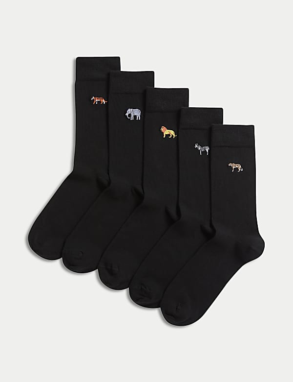5pk Cool & FreshTM Safari Cotton Rich Socks - VN