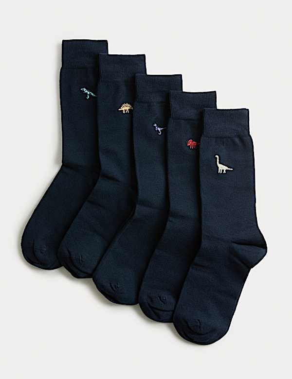 5pk Cool & Fresh™ Dinosaurs Cotton Rich Socks - CA
