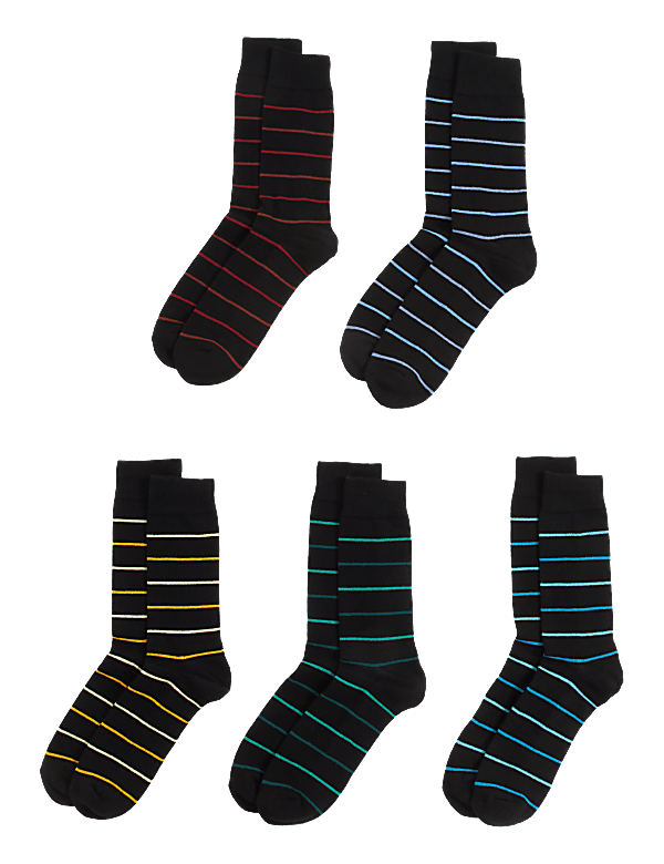 5pk Cool & Fresh™ Striped Cotton Rich Socks