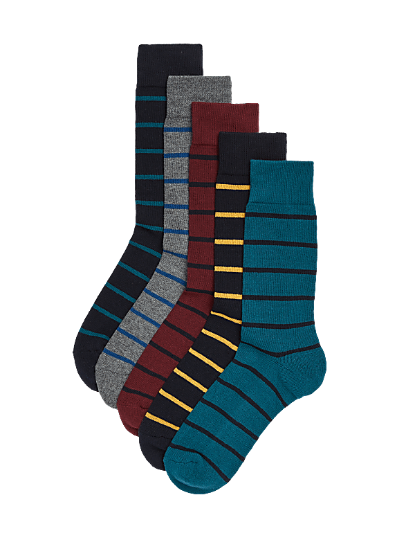 5pk Cool & Fresh™ Striped Cotton Rich Socks