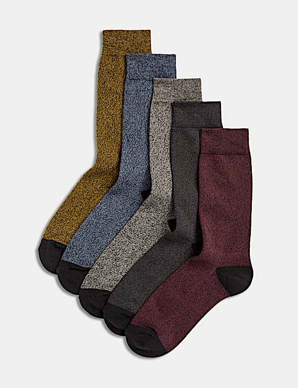 Lot de 5 paires de chaussettes en coton à semelle matelassée Cool & Fresh™ - LU