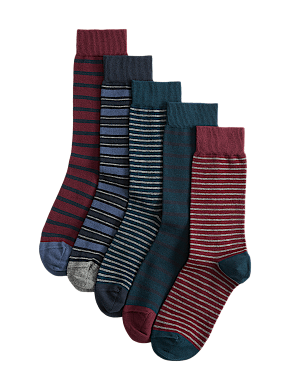 5 Pack Cool & Fresh&trade; Striped Socks