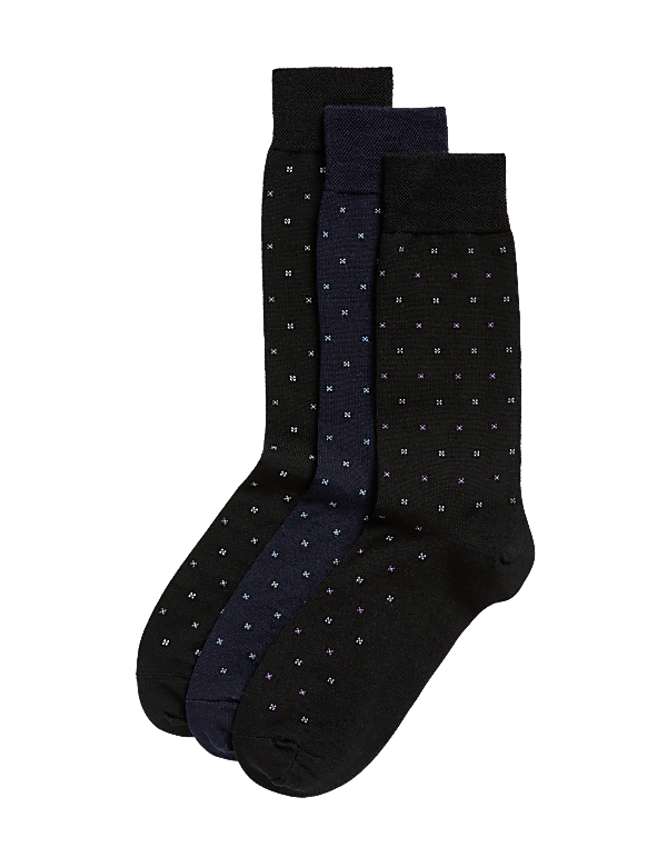3pk Polka Dot Merino Wool Socks