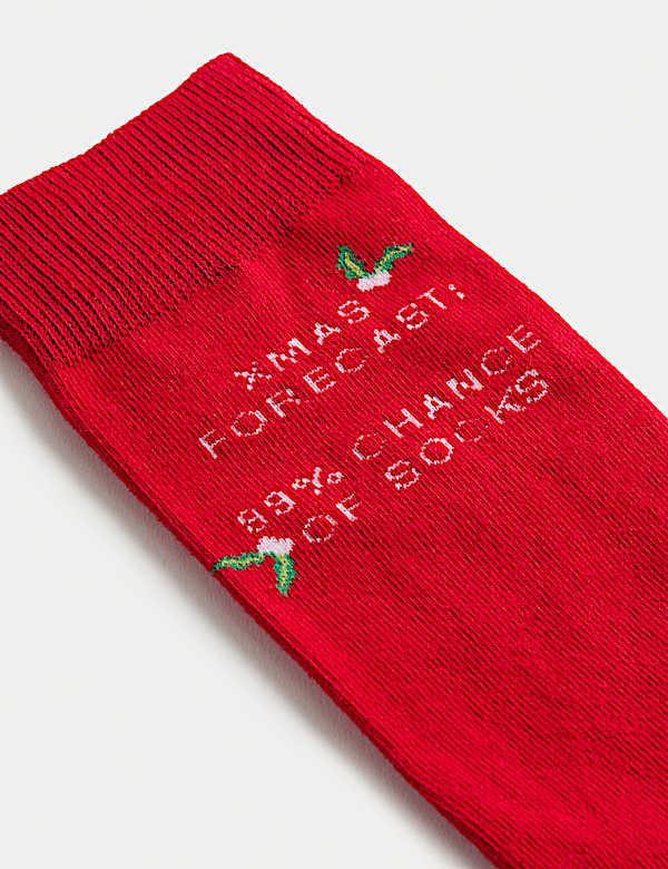 Novelty Christmas Slogan Cotton Rich Socks - BN
