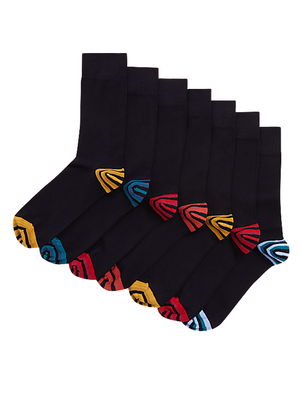7pk Cool & Fresh™ Striped Cotton Rich Socks
