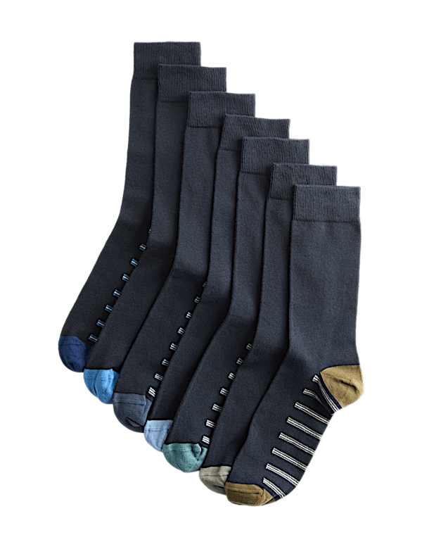 7 Pack Cool & Fresh&trade; Striped Cotton Rich Socks