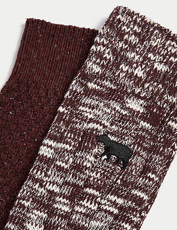 2pk Cotton Rich Bear Boot Socks