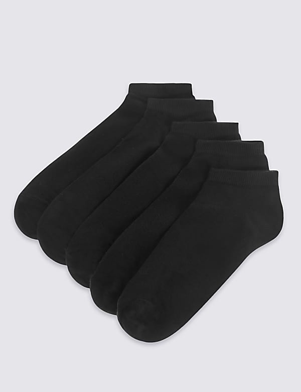5 Pack Cotton Blend Trainer Liner Socks