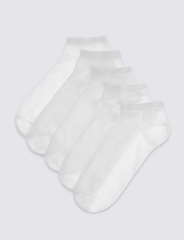 5 Pack Cotton Blend Trainer Liner Socks