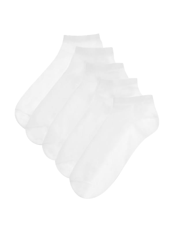 5 Pack Cotton Blend Trainer Liner Socks