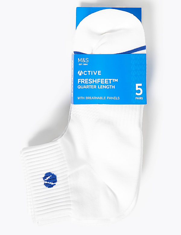 5pk Freshfeet&trade; Cushioned Quarter Socks - AL