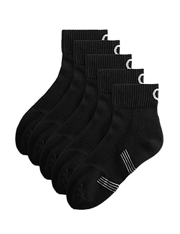 5 Pack Freshfeet Cushioned Cotton Rich Quarter Liner Sport Socks