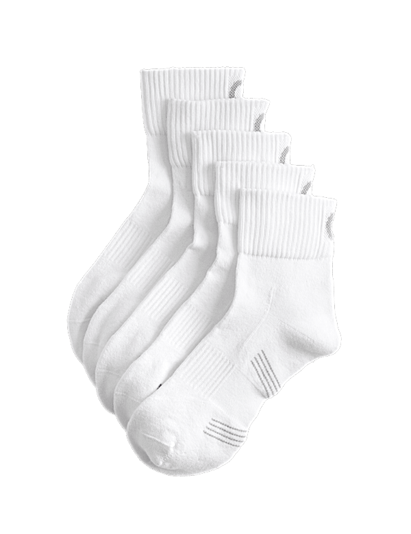 5 Pack Freshfeet Cushioned Cotton Rich Quarter Liner Sport Socks