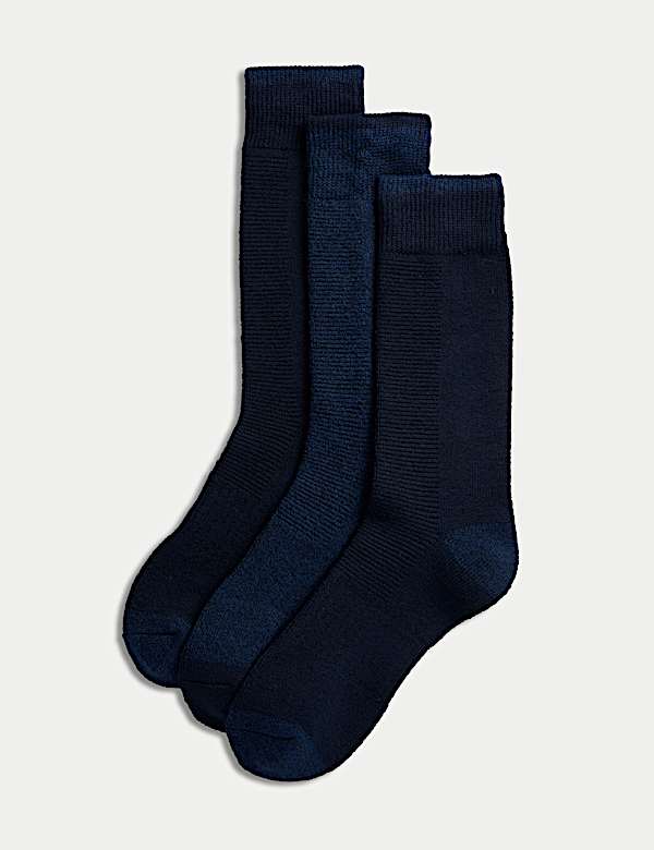 3pk Heatgen Maximum Warmth Thermal Socks NAVY MIX Socks M S SG