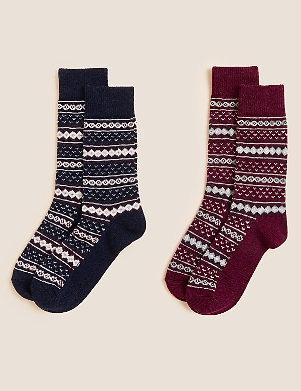 2pk Fair Isle Socks