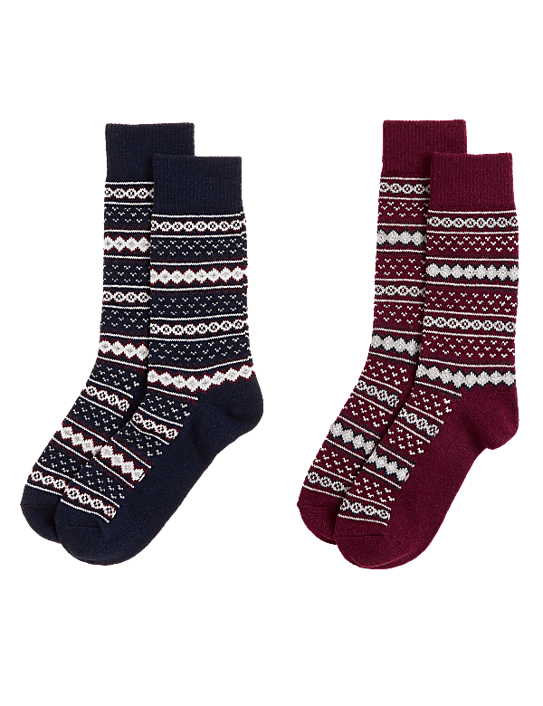 2pk Fair Isle Socks