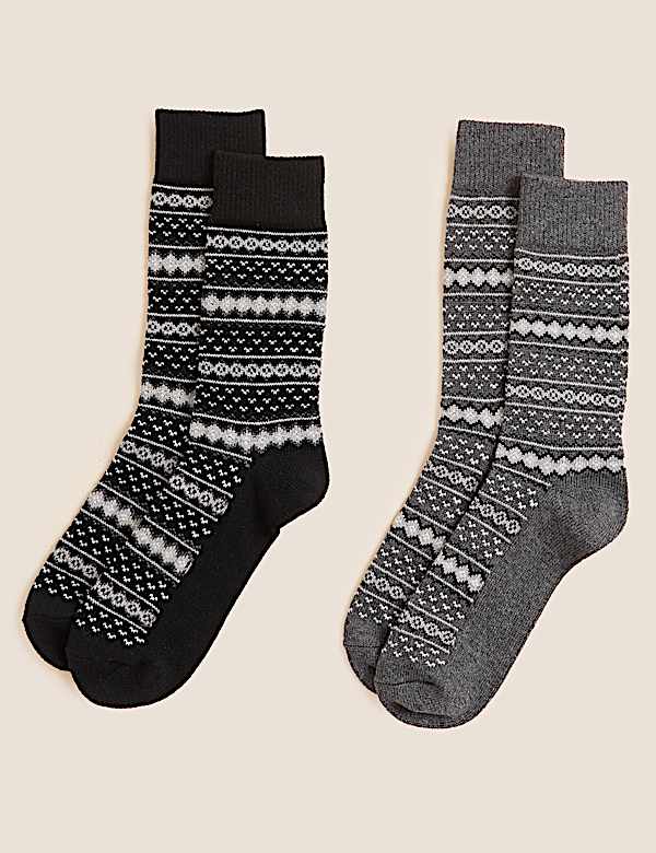 2pk Fair Isle Socks