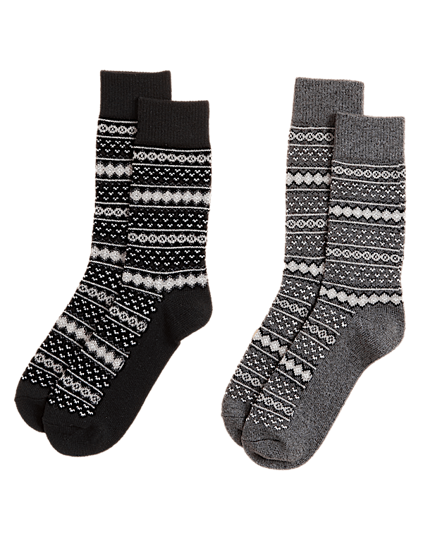 2pk Fair Isle Socks