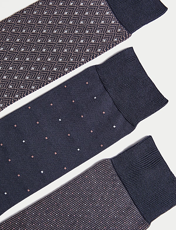 3pk Assorted Egyptian Cotton Rich Socks