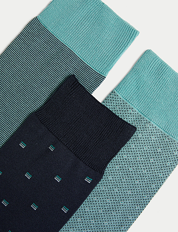 3pk Assorted Egyptian Cotton Rich Socks