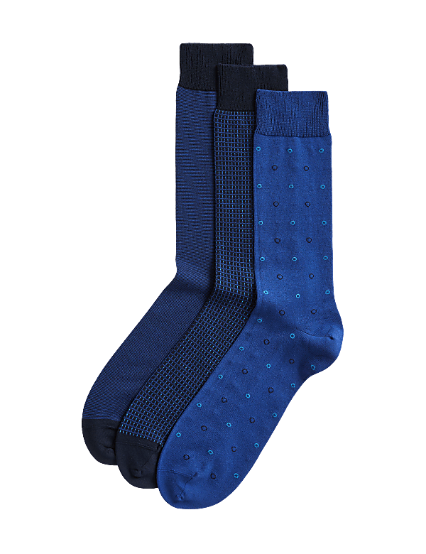 3pk Assorted Cotton Rich Socks