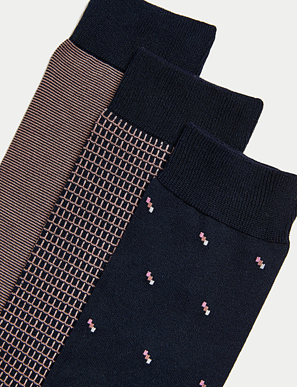 3pk Assorted Egyptian Cotton Rich Socks